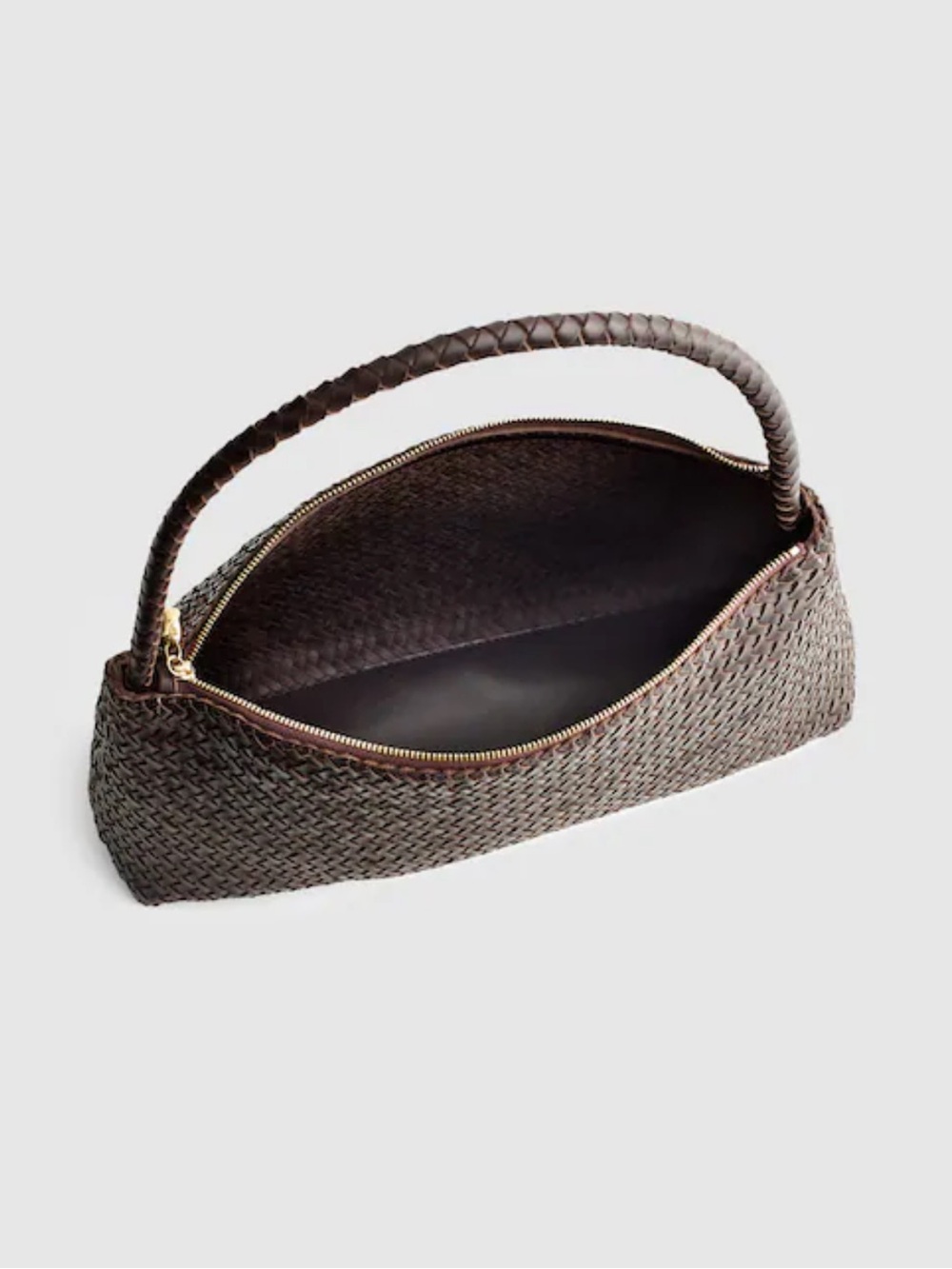 NWT Madewell The Signature Woven Zip Top Shoulder Bag in Coffee Bean - Picture 2 of 12